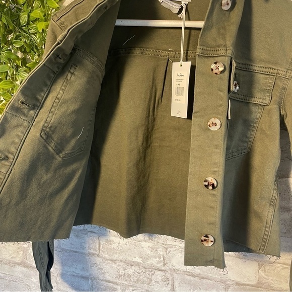 NWT SAM EDELMAN The Aimme Jacket Moss Green Army Denim Jean Jacket Size XS - Picture 9 of 9